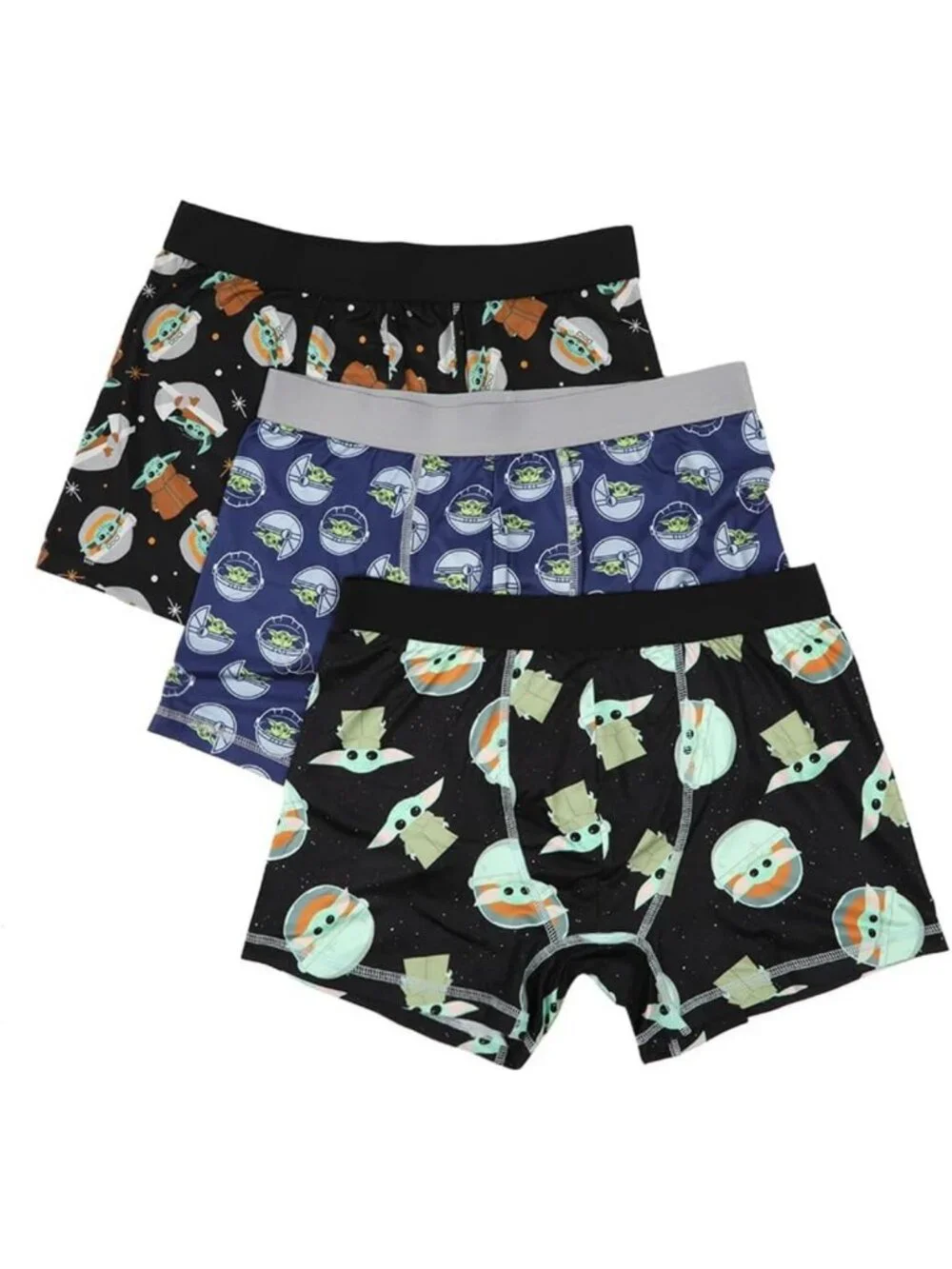 Star Wars Mandalorian The Child Men's 3-Pack Boxer Briefs Set - Comfortable